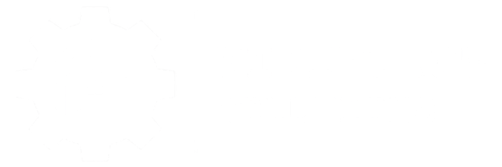 Weißes Zahnrad- und Haussymbol neben „NIKIFOROV SOLUTIONS“ auf dunkelgrünem Hintergrund.