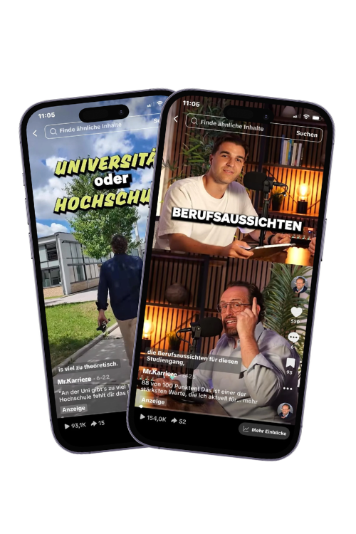 Zwei Videos der Kampagne für die Hochschule Heilbronn auf Smartphones