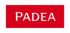 Rotes Rechteck mit weißem Text "PADEA".