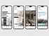 Vier Smartphones zeigen Instagram-Beiträge der Firma Dippe zu Heizung, Badplanung und Montage von Wärmepumpen.