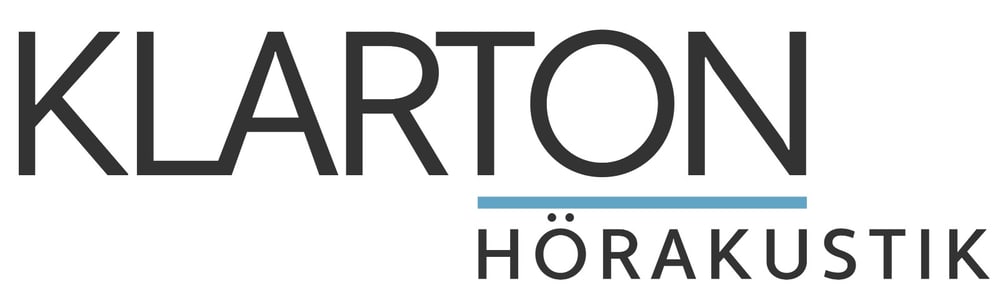 Logo der Firma Klarton GmbH  mit einer stilisierten Schrift. In der Mitte ist noch ein blauer Strich