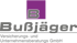 Bußjäger Versicherungs- und Unternehmensberatungs GmbH Logo: Grauer Text "Bußjäger" unter lila Quadrat mit großem, grauem Buchstaben "B".