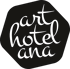 Videoproduktion TN Production Schwarzes Achteck mit hellgrünem Text art hotel ana auf dunklem Hintergrund