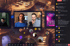Two men in video call on a virtual platform with a chat sidebar and other participants' circles.