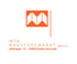 MTB Baustoffmarkt Logo: Oranges M-förmiges Symbol mit Flagge, Text "MTB BAUSTOFFMARKT" und Adresse.