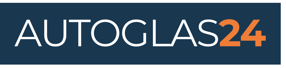 Logo mit dem Wort „AUTOGLAS24“, wobei „AUTO“ und „GLAS“ weiß sind und „24“ orange.