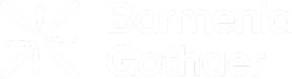 Barmenia Versicherungen Logo in Blau auf dunklem Hintergrund.