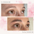 geliftete Wimpern und Augenbrauen