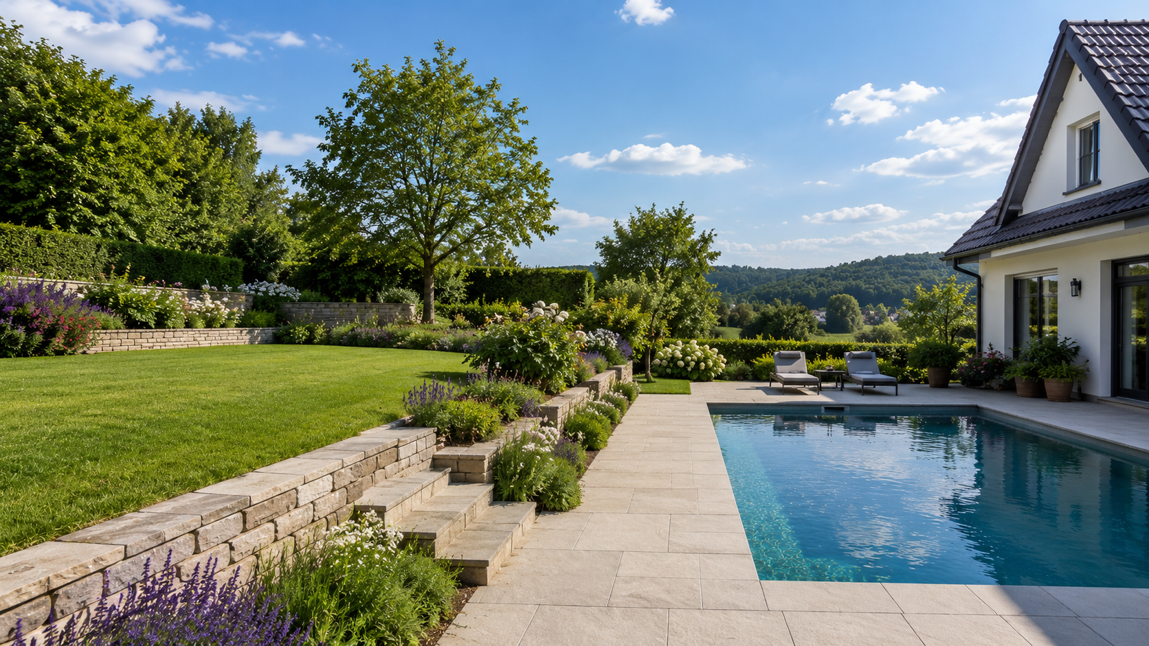 Ein Pool geplant und gebaut von DEL-Garten