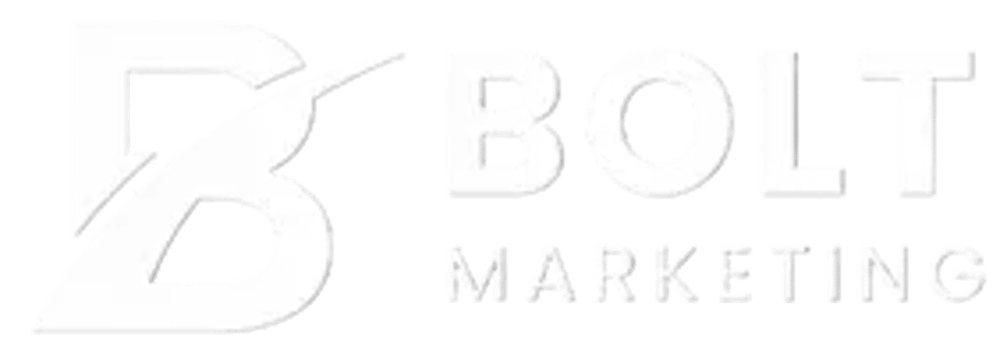 Logo mit stilisiertem "B" und dem Text "BOLT MARKETING".