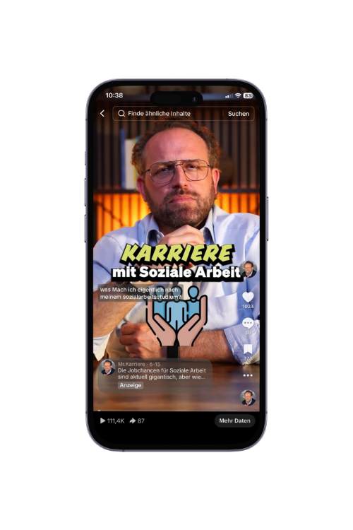 Video der Kampagne für die Katholische Hochschule Mainz auf dem Smartphone