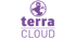 Lila Terra Cloud Logo mit einer stilisierten Erdkugel über dem Text "terra CLOUD".