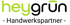 Logo "heygruen - Handwerkspartner" mit grünem "hey" und schwarzem "gruen" und "Handwerkspartner".
