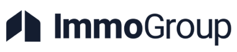 ImmoGroup Logo mit stilisiertem Haus und dem Schriftzug "ImmoGroup".