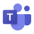 Lila Microsoft Teams Logo mit weißem "T" auf dunklerem Quadrat und zwei stilisierten Personen.