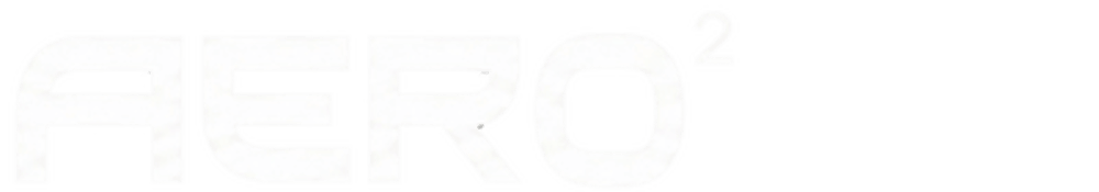 Weißer Text auf grünem Hintergrund, der "AERO²" liest.