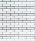 White subway tiles arranged in a running bond pattern with dark grey grout lines.