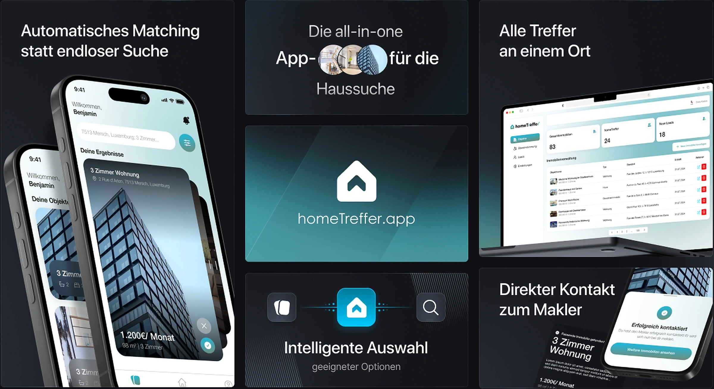 homeTreffer — App-Ansichten