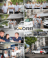 Collage zeigt KNORR-Mitarbeitergruppen, Fahrzeuge, Büroschild: "SICHERHEITSTECHNIK, ALARM & ELEKTRONIK, SCHLÜSSELFUNDBÜRO".