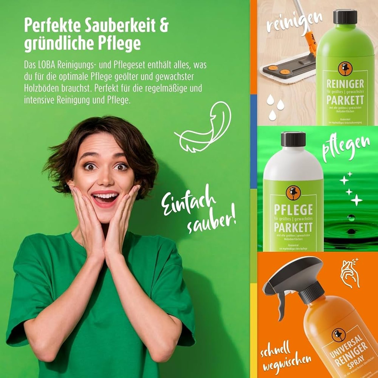 Reinigen – Pflegen – Wegwischen für stumpfe Flächen