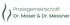 Logo: Praxisgemeinschaft Dr. Moser & Dr. Messner mit stilisiertem grünen Blattmuster