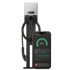 Eine weiße Mercedes-Benz Wallbox mit angeschlossenem Ladekabel und ein Smartphone, das die "PowerPulse"-App mit Ladeinformationen anzeigt.
