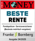 Focus Money Siegel "Beste Rente" für Fondspolicen von Franke und Bornberg, Ausgabe 34/2025.