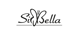 Schwarzes "Si Bella"-Logo mit einem Schmetterlingsmotiv, das den Buchstaben "B" im Wort "Si" bildet.