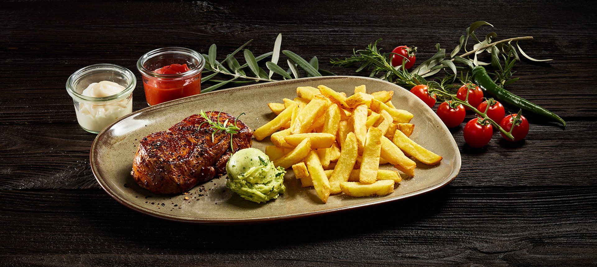 Steak mit Pommes