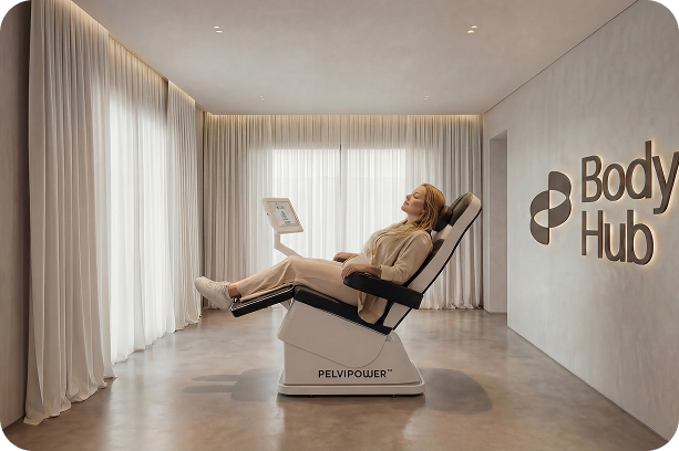 Pelvipower-Beckenbodentraining im BodyHub Studio – Training im Sitzen, in Alltagskleidung