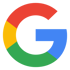 Buntes Google G-Logo in den Farben Rot, Gelb, Grün und Blau auf schwarzem Hintergrund.