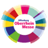 Logo der Oberrhein Messe Offenburg, ein Kreis aus bunten Segmenten mit weißem Zentrum und lila Text.