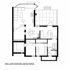 Grundriss des Kellers/Sockelgeschosses mit Wohnzimmer, Essbereich, Küche, Schlafzimmer, Bad und Terrasse.