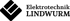 Logo mit schwarzem, stilisiertem L und Text "Elektrotechnik LINDWURM" auf grünem Hintergrund.