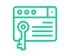 Grünes Browserfenster-Symbol mit einem Schlüssel, der über dem Inhalt liegt.