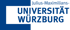 Logo der Julius-Maximilians-Universität Würzburg, mit "UNI WÜRZBURG" in Weiß auf blauem Grund und "Julius-Maximilians-UNIVERSITÄT WÜRZBURG" in Blau auf dunklem Grund