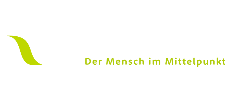 Logo: vital-apotheke – Der Mensch im Mittelpunkt, mit grünem geschwungenem V.