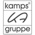 Logo der Kamps Gruppe mit dem Schriftzug "kamps" oben, einem stilisierten "KA" in der Mitte und "gruppe" unten.