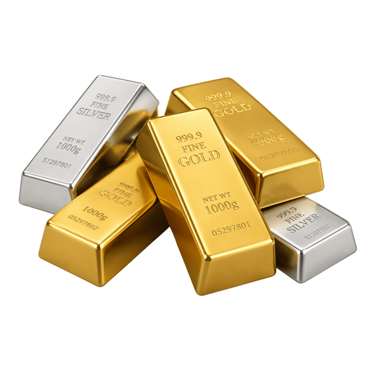 Gold und Silberbarren
