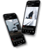 Zwei Smartphones mit Instagram-Posts: Arbeiter im Schnee und Transportfahrzeug.