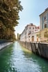 München, Bürogebäude, Pionierdesign, Bach, Brücke