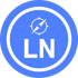 Blauer Kreis mit weißem Kompass-Symbol und den Buchstaben "LN" in Weiß.