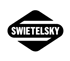 Das Logo der Firma Swietelsky in Weiß auf schwarzem Hintergrund mit zwei abstrakten Dreiecksformen.