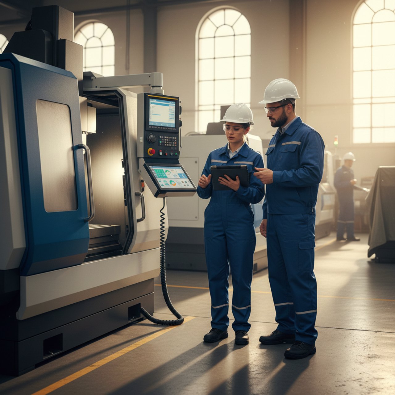 Technikerteam in der Produktionshalle
