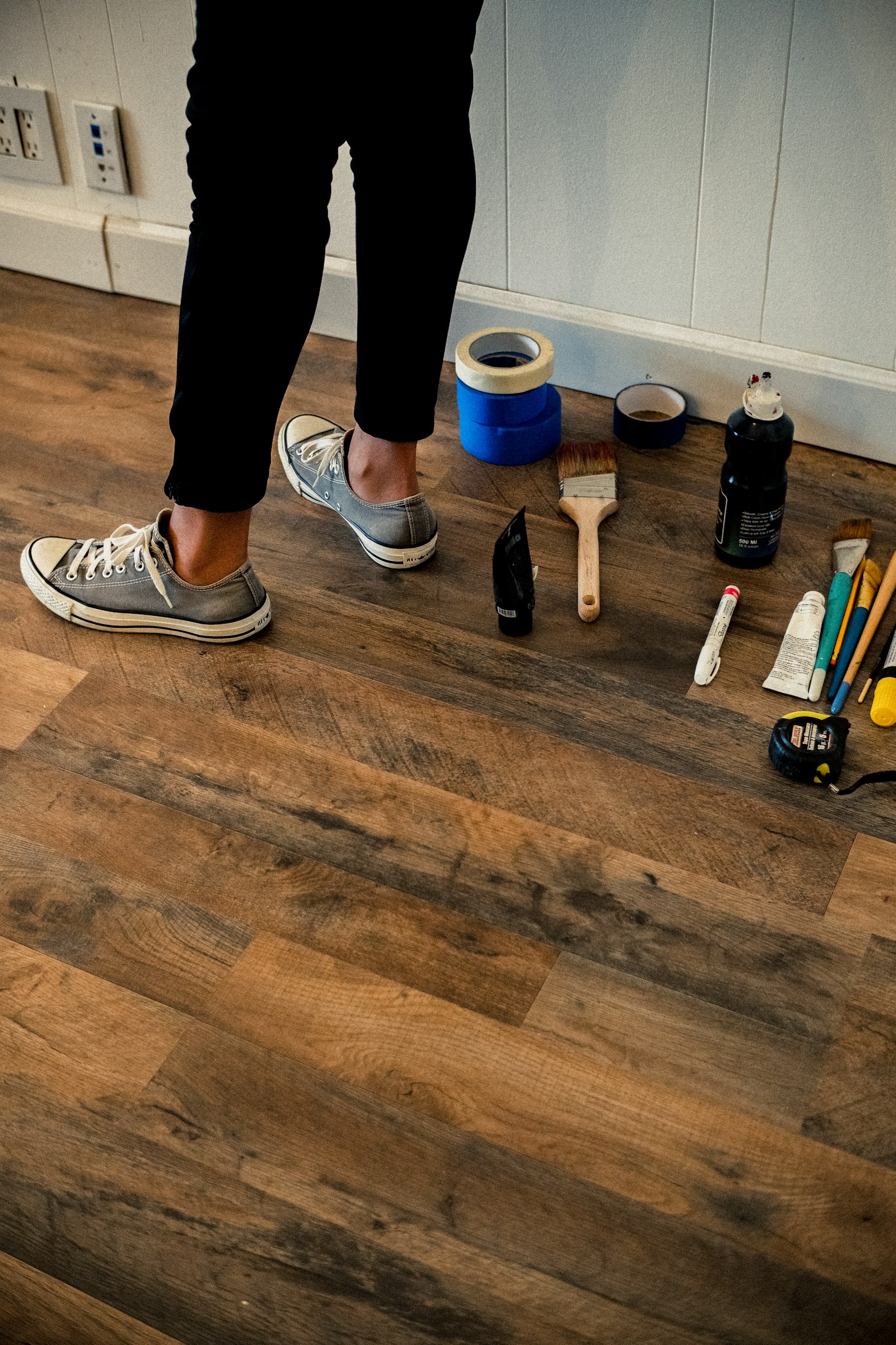 Flooring crew at work on a Santa Clara installation