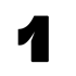 Schwarze Ziffer 1 auf dunkelgrünem Hintergrund.