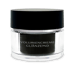 Ein Tiegel mit schwarzer Volumencreme glänzend in einem transparenten Glasbehälter mit schwarzem Verschluss.