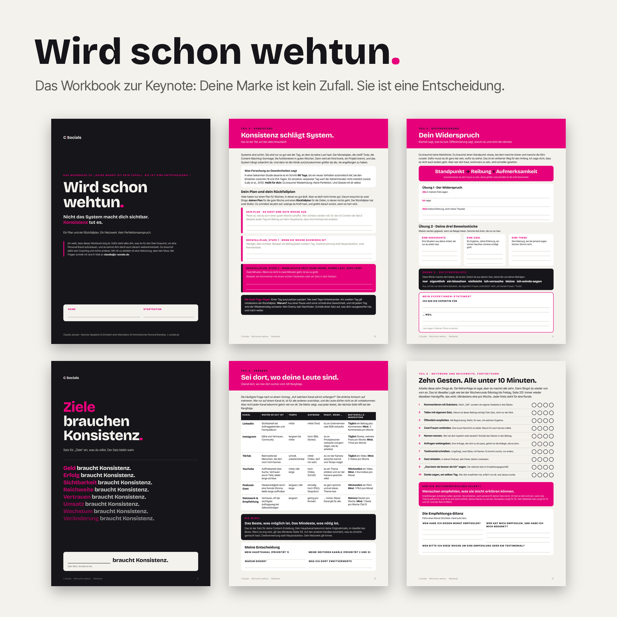 Wird schon wehtun. Workbook