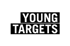 Schriftzug "YOUNG TARGETS" in grünen Pixelbuchstaben auf schwarzem Hintergrund.