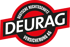 DEURAG Logo: Schwarzer Kreis mit rotem Band, Schriftzug "DEUTSCHE RECHTSSCHUTZ" und "VERSICHERUNG AG".